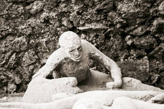 Scavi di Pompei: un calco dell'Orto dei Fuggiaschi